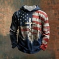 thumbnail image 2 of Mens 250 Anniversary Usa Shirt American Usa Flag Waffle Hoodie 250Th Patriotic 1776-2026 Apparel Plus Size Clothing 4Th Of July Sweatshirt, 2 of 3