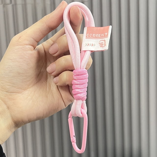 Llavero tejido con hebilla de cuerda hecha a mano de gasa de dos colores, colgante de jeans de moda, accesorio para llaves personalizado