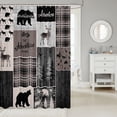 thumbnail image 2 of Erosebridal Rustic Cabin Waterproof Bathroom Curtains, Hunting Bear Deer Shower Curtain Vintage Farmhouse Bath Curtain Camper Lodge Room Decor, Vintage Plaid Tree Bathroom Accessories 72" W X 72" L, 2 of 5