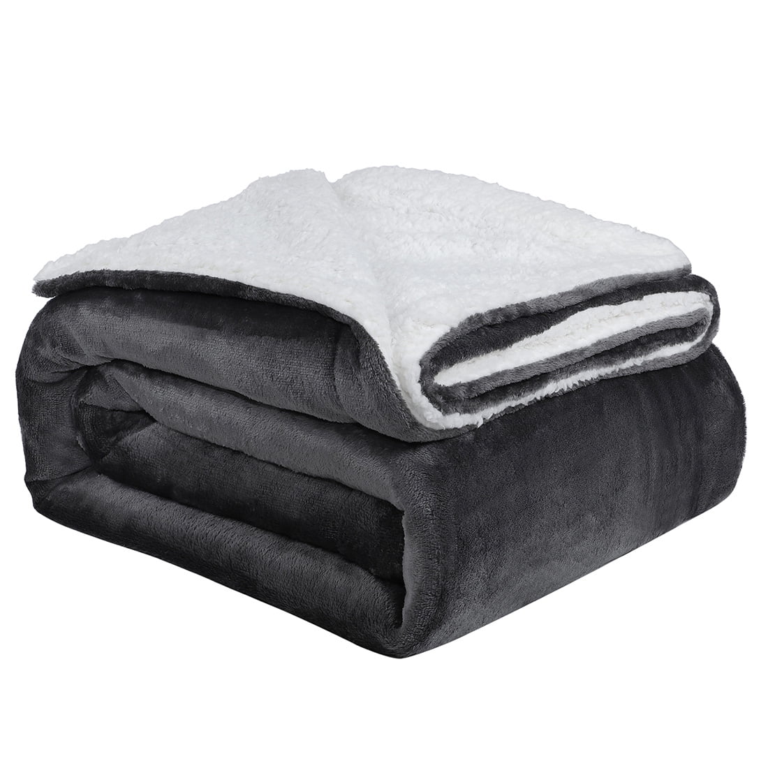 Soft Plush Fleece Blanket Dark Gray White 130 X 150cm Walmart Canada