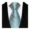 thumbnail image 2 of Business Tie - Square Geometric Design Solid Color Smooth Satin Formal Tie Casual Necktie Street Events Weddings Accessories, 2 of 8
