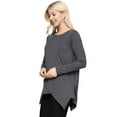 thumbnail image 2 of Women's Long Sleeve Asymmetrical Hem Tunic Top, HEATHER CHARCOAL, L, 2 of 4
