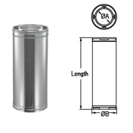

M & G Duravent 6DP-06 6 Inch x 6 Inch Dura-Vent Dura/plus Chimney Length Inner Liner 430-alloy Stainless Galvanized Outer Wall