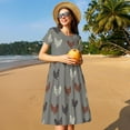 thumbnail image 4 of Lsque Rooster Print Women's Casual Dress T-Shirt Summer Short Sleeve Scoop Neck Swing Dresses, 4 of 6