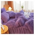 thumbnail image 4 of TiaGOC Fluffy Purple Comforter Cover Set Queen，Plush Purple Bedding Sets Queen 3 Pieces(1 Fluffy Duvet Cover +2 Shaggy Pillowcases) Faux Fur Purple Bed Set, (Purple, Queen), 4 of 9