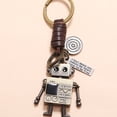thumbnail image 2 of JewelBeauty Mini Robot Keychain Creative Design 3D DIY Metal Mobile Decration Leather Keychain Key Decoration Key Ring Leather Key Chain Gift for Men and Women, 2 of 5