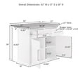 thumbnail image 3 of Pemberly Row Modern Wood Kitchen Island in White / Walnut Finish, 3 of 16