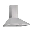 thumbnail image 1 of Campana para cocina de pared piramidal 60 cm Acero Inoxidable, 3 Velocidades, Doble Filtro de malla lavable y Filtro de carbón activado, Luz LED, Extrae y Purifica AVERA CEP60, 1 of 10