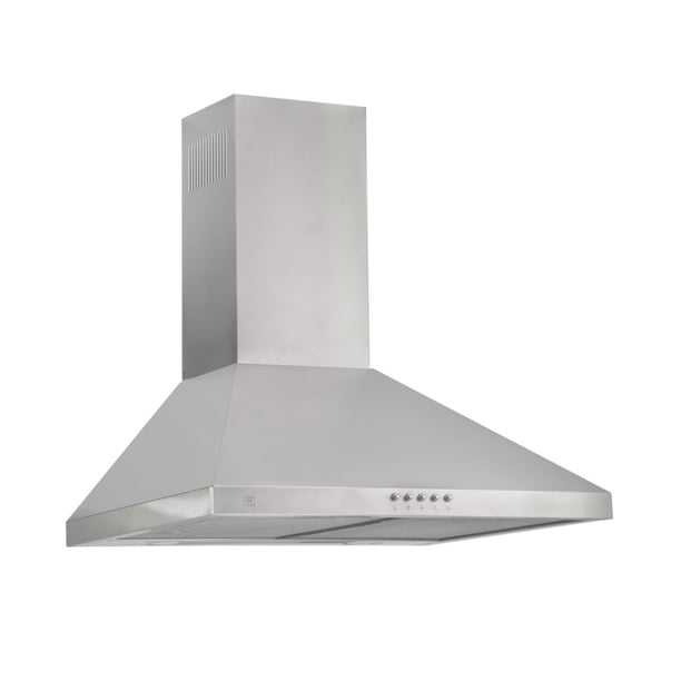 Campana para cocina de pared piramidal 60 cm Acero Inoxidable, 3 Velocidades, Doble Filtro de malla lavable y Filtro de carbón activado, Luz LED, Extrae y Purifica AVERA CEP60