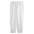 thumbnail image 7 of Domuza Linen Pants for Men Casual Summer Beach Pants Elastic Waist Drawstring Lightweight Vacation Trousers with Pockets White S, 7 of 7