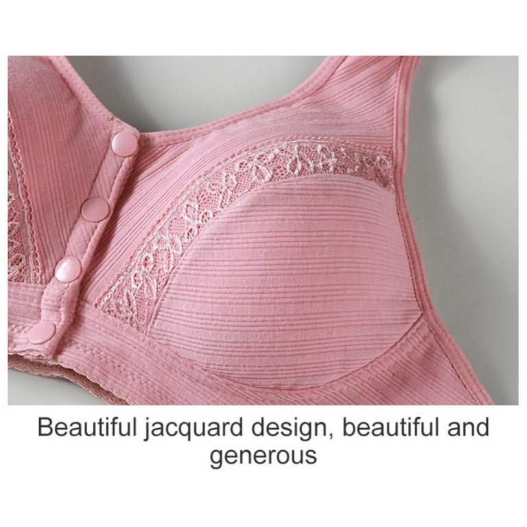Glamorette Snap Front Bra Older Women,Snap Front Bra, Sexy Lace Embroidered  Bras,Pull-On Front Closure Button Bra