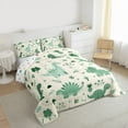 thumbnail image 3 of Homewish Green Dinosaur Animal Queen Comforter Set, Kawaii Cartoon Style Bedding Sets, Teens Kids Boys Girls Reversible Bedding Comforter Set, Super Cozy Room Decor, 3 Pieces, 3 of 8