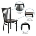 thumbnail image 4 of Flash Furniture HERCULES Series Black School House Back Metal Restaurant Chair - Walnut Wood Seat, 4 of 11