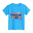 thumbnail image 4 of TOWED22 Patriotic Girls T-Shirts 4th of July American Flag Shirts Tee Tops for Kids Summer Holiday Celebration(Blue,11-12 Y), 4 of 4