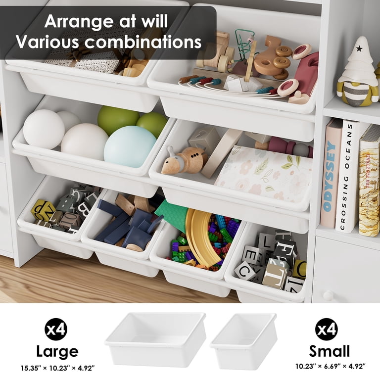 Homfa Kids Toy Organization Cubby Bookcase, White photo 6