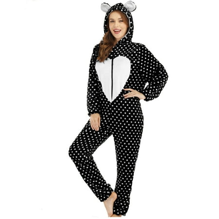 

Womens Pajamas One Piece Pajamas Sets Adult Hooded Zipper Sherpa Suit Cartoon Cute Sleepwear Loungewear for Men And Women