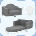 thumbnail image 5 of babyeap Kids Sofa,2-in-1 Soft Toddler Couch Fold Out,Toddler Chair Baby Convertible Couch for Girls and Boys,Deep Gray, 5 of 10