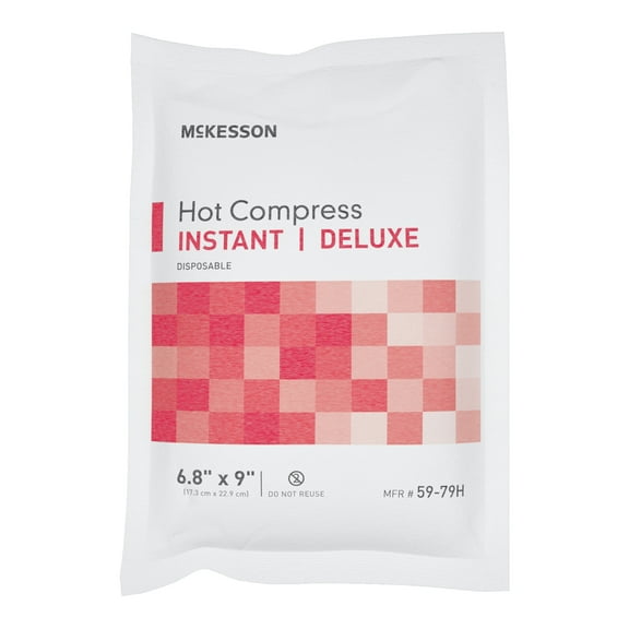 McKesson Hot Compress for Pain and Swelling, Instant Hot Pack, 6.8 in x 9 in, 1 Count, 24 Packs, 24 Total