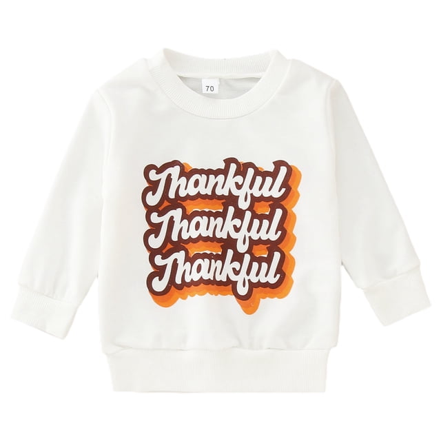 Gibobby Blusas De Niños Camisa deportiva de manga larga con estampado de para niños pequeños y niñas, ropa para niños(Blanco, 3-6 Meses)