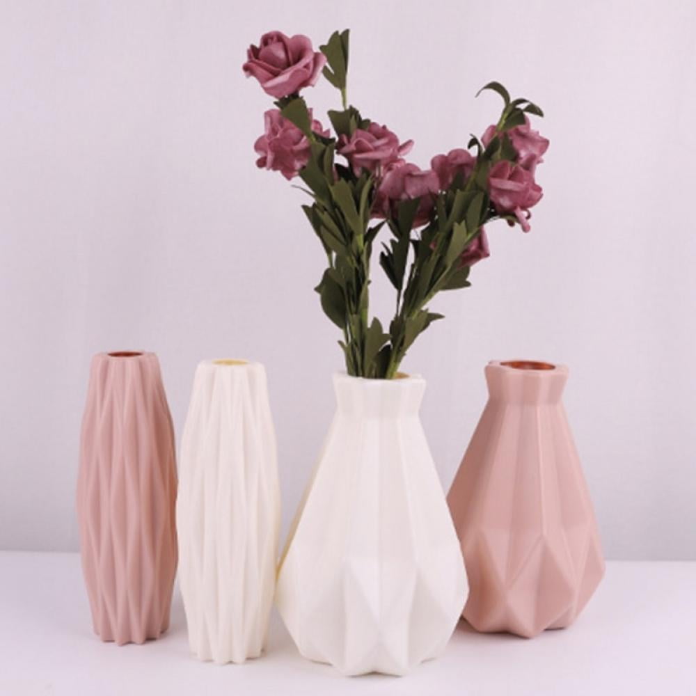 1x Origami Plastic Vase  Imitation Ceramic Flower Vase Pot Decor Home Nordic 
