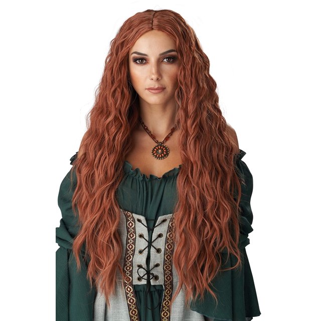 CaliCo, Renaissance Maiden, Women's Long Wavy Auburn Costume Wig