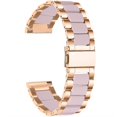 thumbnail image 1 of Compatible For Pebble Time Round/Pebble 2 Smart Watch Replacement Strap Stylish Stainless Steel + Resin Wrist Band MultiColor, 1 of 5