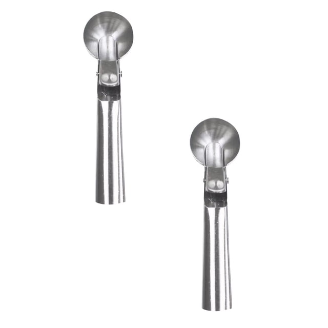 Oleegame 2PC Stainless Steel Cutlery Set Household Ice Spoon Ice Spoon Fruit Spoon Multifunctional Ice Spoon