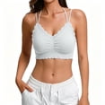 thumbnail image 3 of PNTUTB Bras for Women Back-Highlighting Lingerie Lace Bandeau Double-Strap Cross-Back Underwear V-Neck Pushing-Up Comfortable Anti-Sagging Bra, 3 of 7