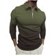 thumbnail image 1 of Hombres Sudaderas de Suéter Solapa Rayas Cremallera de Manga Corta Superior, Deportes Casual para el Uso Al Aire Libre, 1 of 5