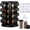 Black, variant on Black Rotating Spice Rack Seasoning Organizer with 16 Empty Jars, Spice Containers Set with Labels and Funnel, Revolving Seasoning Rack for Kitchen Accessories (Stainless Steel,Glass)