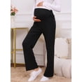 thumbnail image 5 of DARING DIVA Women's Maternity Palazzo Pants Over the Belly Wide Leg Trousers S Black, 5 of 8