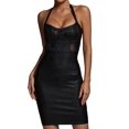thumbnail image 1 of Vestido de noche Bella Barnett Halter Bodycon sin espalda negro, 1 of 5