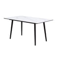 thumbnail image 6 of Miekor Furniture Modern Contemporary 5pc Dining Set White Sintered Stone Table and Gray Chairs Fabric Upholstered Stylish Furniture 93699, 6 of 12