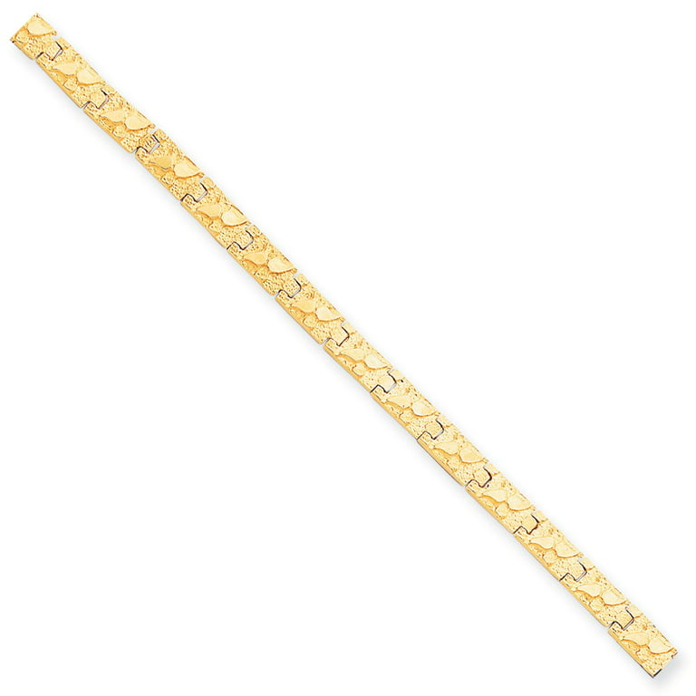 10K Yellow Gold 8in 6.0mm Nugget Bracelet, Size: 8