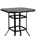 thumbnail image 6 of Ktaxon 40" Patio Dining Table, Bar Height Table with Tempered Glass Top, Square Table for Outdoor and Indoor, Porch, Deck, Yard, Black Frame, 6 of 7