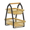 thumbnail image 2 of Cesta de almacenamiento desmontable de 2 niveles Baoblaze para cocina negro dorado, 2 of 8
