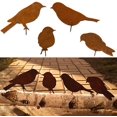 thumbnail image 1 of Pájaros oxidados con tornillos, silueta de pájaros para jardín, decoración de metal oxidado, arte para jardín, pájaros de metal, adornos para pájaros, patio, paisaje, 4 piezas, 1 of 7