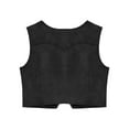thumbnail image 4 of Manyakai Kids Cowboy Cowgirl Costume Vest Halloween Carnival Sleeveless Open Front Tassel Waistcoat Black 12, 4 of 5