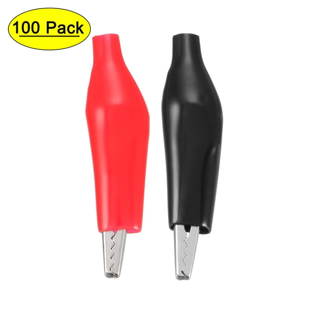 Unique Bargains Pinces pour Alligator, Pinces Électriques pour Test de Crocodile avec Couvercle d'Isolation Protecteur, 100 Pcs
