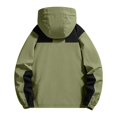 thumbnail image 6 of Lumtrix Men'S Color Block Hooded Rain Jacket Windproof Waterproof Zip Up Coat Lightweight Outdoor Hiking Windbreaker Coat Green S, 6 of 7