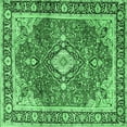 thumbnail image 1 of Ahgly Company Indoor Square Medallion Emerald Green Traditional Area Rugs, 3' Square, 1 of 4