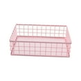 thumbnail image 2 of Cesta de almacenamiento de escritorio perfecl de rejilla de hierro rosa, 2 of 8