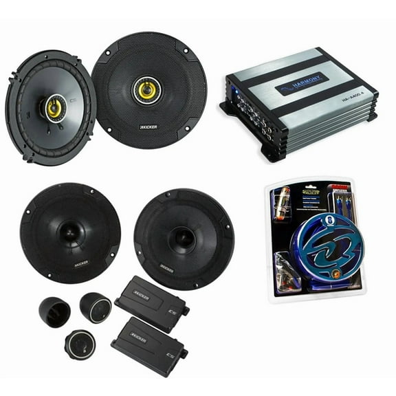 HA-A400.4 800W Sub Amp, Kicker 46CSC654 6.5" Range Speakers & SQK8 600W Amp Kit