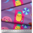 thumbnail image 3 of Soimoi Purple Rayon Crepe Fabric Beech & Fun Party Printed Craft Fabric by the Yard 46 Inch Wide, 3 of 5
