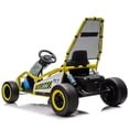 thumbnail image 5 of Xuanlur 24V 8.5 MPH Electric Go Kart for Kids w/ Front EVA Wheel, 400W Powerful Drift Kart w/Metal Frame, Music & Strobe Lights, Suspension, 2 Speed, 5 Point Harness, Crazy Cart for Kids 6+, Yellow, 5 of 8