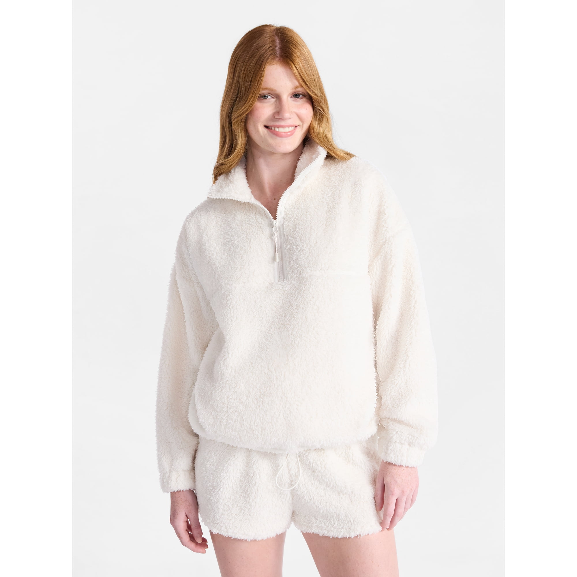 No Boundaries Plush Half-Zip Pullover, Women's and Plus