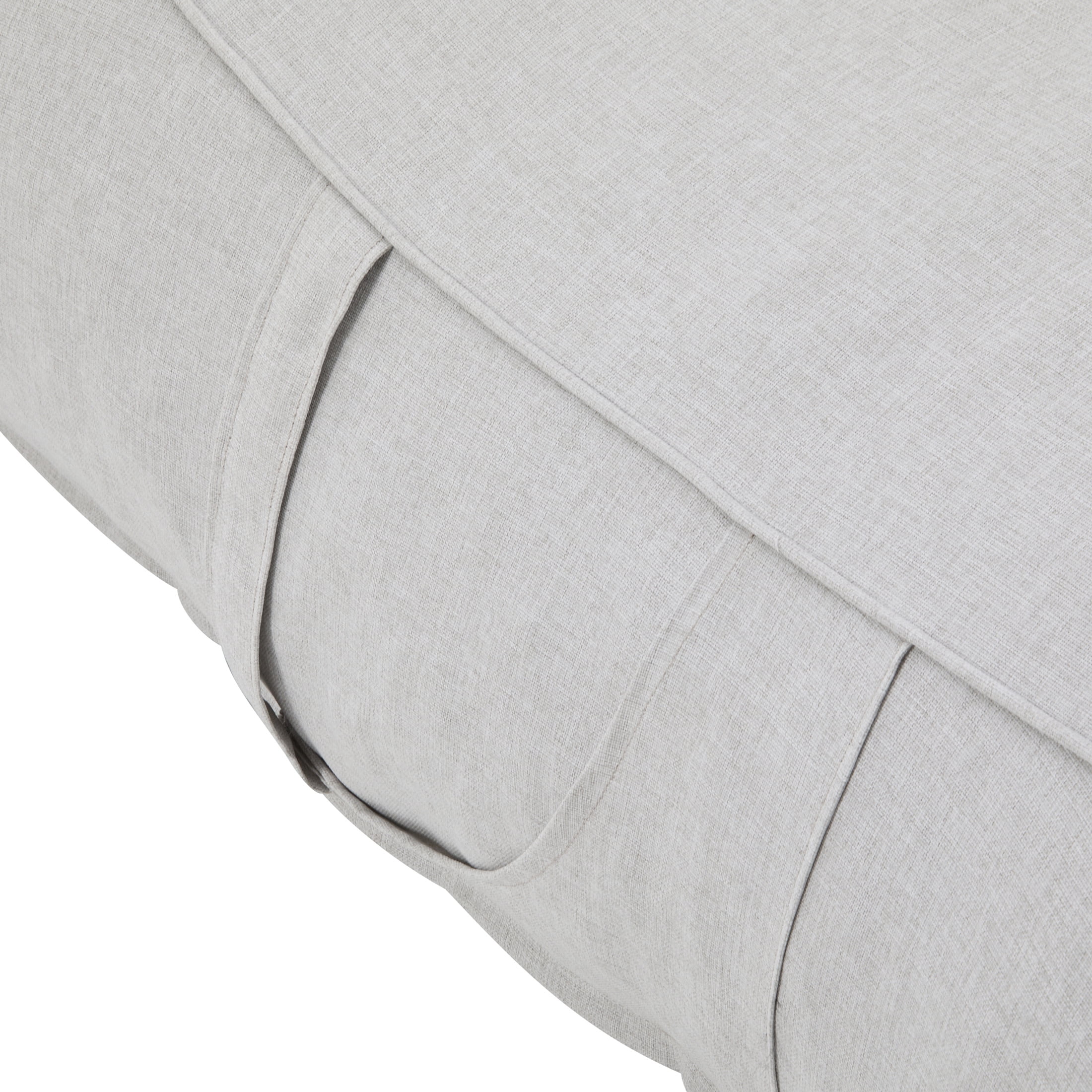 Christopher Knight Home 71" Outdoor Bean Bag Lounge Chair with Headrest Pillow, Plush Foam Fill, Light Gray