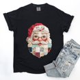 thumbnail image 4 of Santa Face Patchwork Print - Women's Garment Dyed Tee, 4 of 12