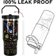 thumbnail image 5 of Gothic 30 oz Halloween Tumbler with Top Handle Flip Straw Lid,Leak Proof,Mushroom Boho,Woodland Bird Butterfly Stainless Steel Vacuum Insulated Travel Coffee Mug,Goth Gifts for Women Men,Dark Forest, 5 of 6