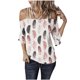 thumbnail image 1 of Mujeres sueltas casual 3/4 manga sin tirantes estampado blusa casual camiseta túnica tops Fridja  czfsfas1635, 1 of 7